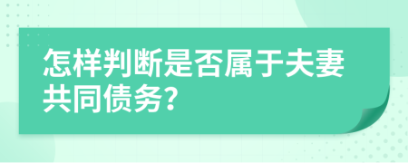怎样判断是否属于夫妻共同债务？