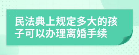 民法典上规定多大的孩子可以办理离婚手续