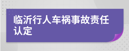 临沂行人车祸事故责任认定