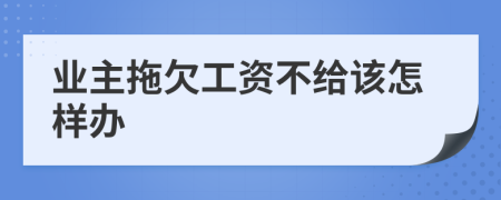 业主拖欠工资不给该怎样办