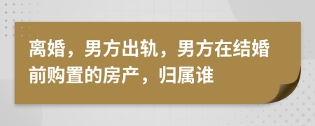 离婚，男方出轨，男方在结婚前购置的房产，归属谁