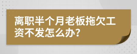 离职半个月老板拖欠工资不发怎么办？