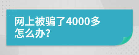 网上被骗了4000多怎么办？