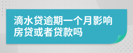 滴水贷逾期一个月影响房贷或者贷款吗