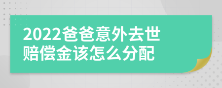 2022爸爸意外去世赔偿金该怎么分配