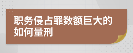 职务侵占罪数额巨大的如何量刑