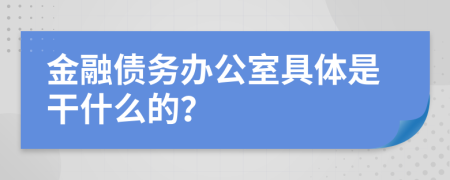 金融债务办公室具体是干什么的？