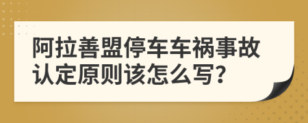 阿拉善盟停车车祸事故认定原则该怎么写？