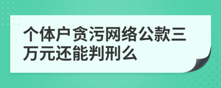 个体户贪污网络公款三万元还能判刑么