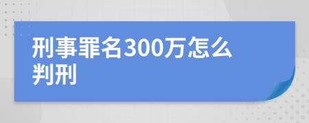 刑事罪名300万怎么判刑