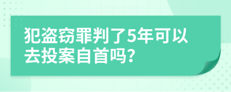 犯盗窃罪判了5年可以去投案自首吗？