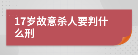 17岁故意杀人要判什么刑