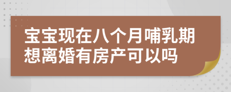 宝宝现在八个月哺乳期想离婚有房产可以吗