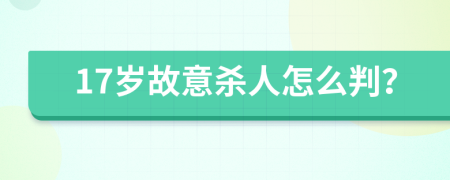 17岁故意杀人怎么判？