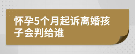 怀孕5个月起诉离婚孩子会判给谁