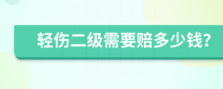 轻伤二级需要赔多少钱？