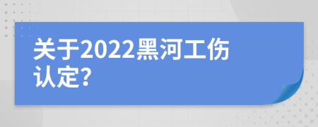 关于2022黑河工伤认定？