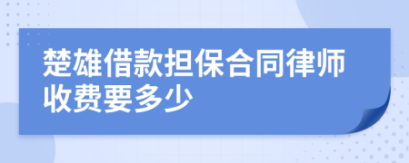 楚雄借款担保合同律师收费要多少