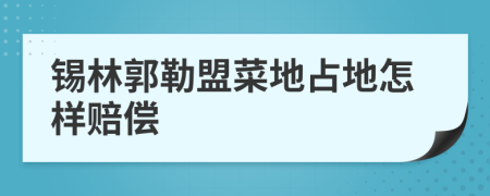 锡林郭勒盟菜地占地怎样赔偿