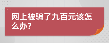 网上被骗了九百元该怎么办？