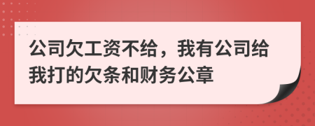 公司欠工资不给，我有公司给我打的欠条和财务公章