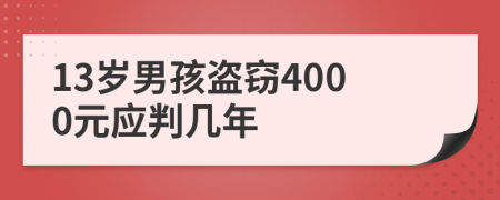 13岁男孩盗窃4000元应判几年