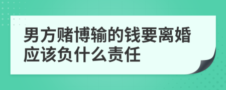 男方赌博输的钱要离婚应该负什么责任