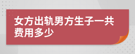 女方出轨男方生子一共费用多少