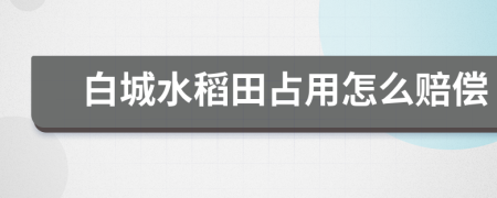 白城水稻田占用怎么赔偿