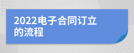 2022电子合同订立的流程
