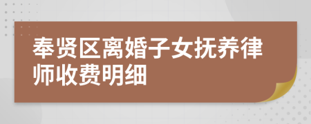 奉贤区离婚子女抚养律师收费明细