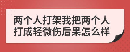两个人打架我把两个人打成轻微伤后果怎么样