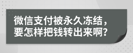 微信支付被永久冻结，要怎样把钱转出来啊？