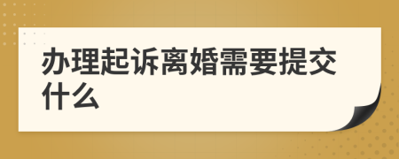 办理起诉离婚需要提交什么