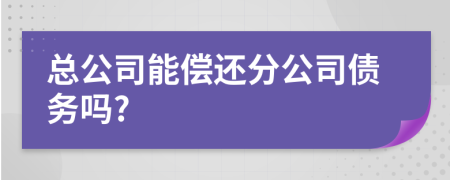 总公司能偿还分公司债务吗?