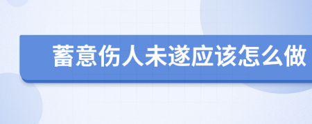 蓄意伤人未遂应该怎么做