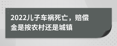 2022儿子车祸死亡，赔偿金是按农村还是城镇