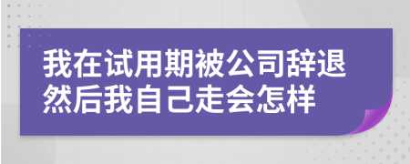 我在试用期被公司辞退然后我自己走会怎样