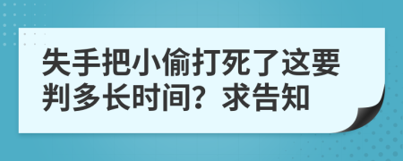 失手把小偷打死了这要判多长时间？求告知