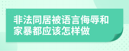 非法同居被语言侮辱和家暴都应该怎样做
