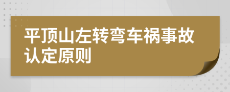 平顶山左转弯车祸事故认定原则