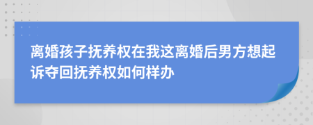 离婚孩子抚养权在我这离婚后男方想起诉夺回抚养权如何样办