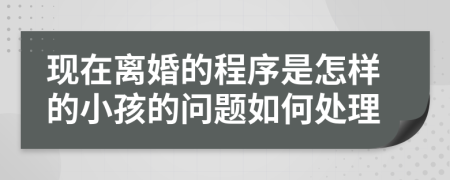 现在离婚的程序是怎样的小孩的问题如何处理