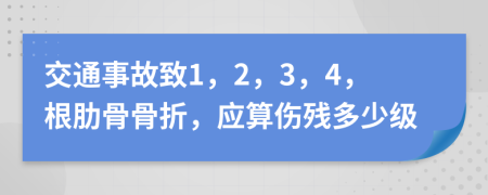 交通事故致1，2，3，4，根肋骨骨折，应算伤残多少级