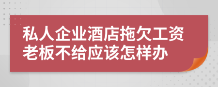 私人企业酒店拖欠工资老板不给应该怎样办