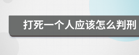 打死一个人应该怎么判刑