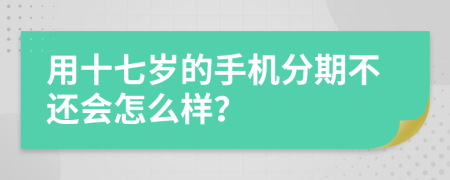 用十七岁的手机分期不还会怎么样？