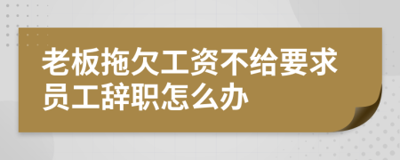 老板拖欠工资不给要求员工辞职怎么办