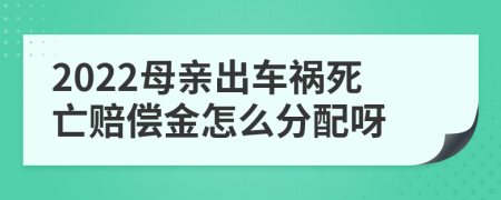 2022母亲出车祸死亡赔偿金怎么分配呀