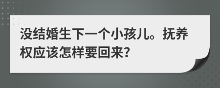 没结婚生下一个小孩儿。抚养权应该怎样要回来？